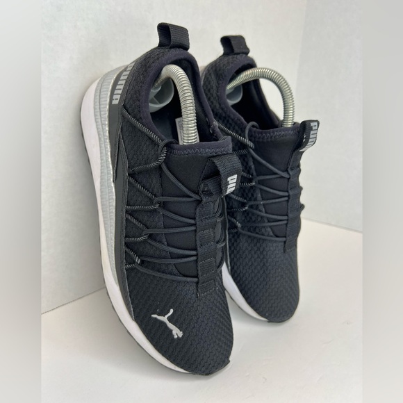 PUMA Pacer Next Cage Womens Black-White Knit Athletic Running Shoes Sz 8.5M Nice - Picture 11 of 16